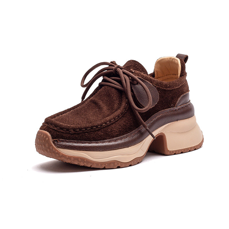 Women's Shu First Layer Cowhide Platform Comfortable Sports Versatile Fashion Women's Shoes