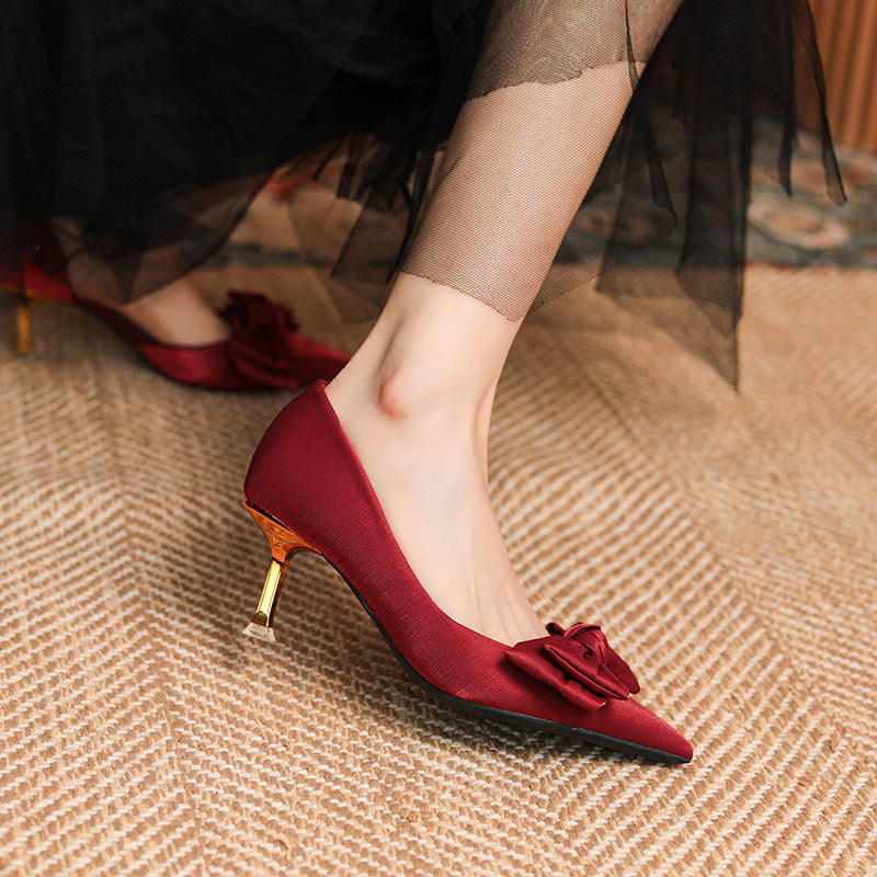 Women's Red Wedding High Stiletto Not Tired Feet Women's Fashion Shoes