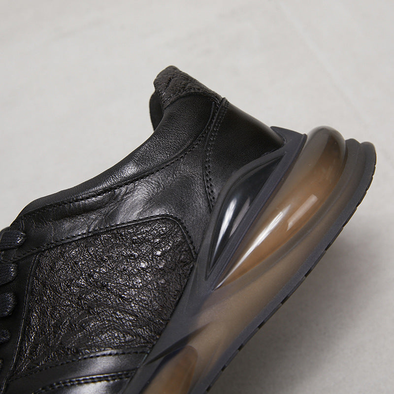 Men's Ostrich Sports Spring Comfortable Platform Genuine Men's Casual Shoes