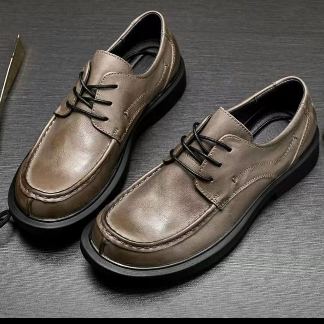 Men's Wear British Soft Bottom Retro Pointed Men's Business Leather Shoes