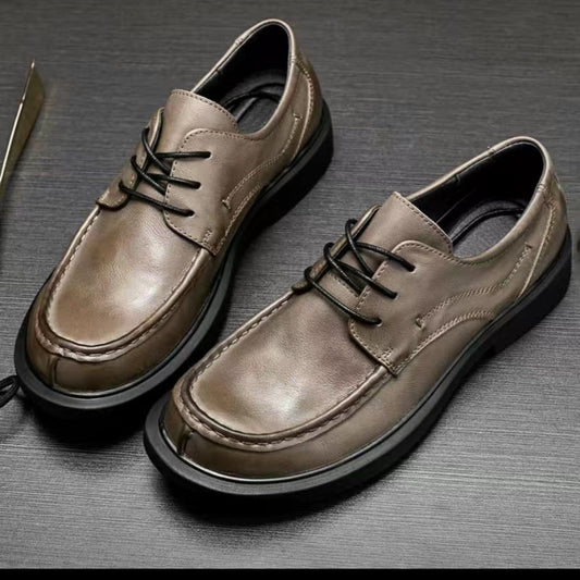 Men's Wear British Soft Bottom Retro Pointed Men's Business Leather Shoes
