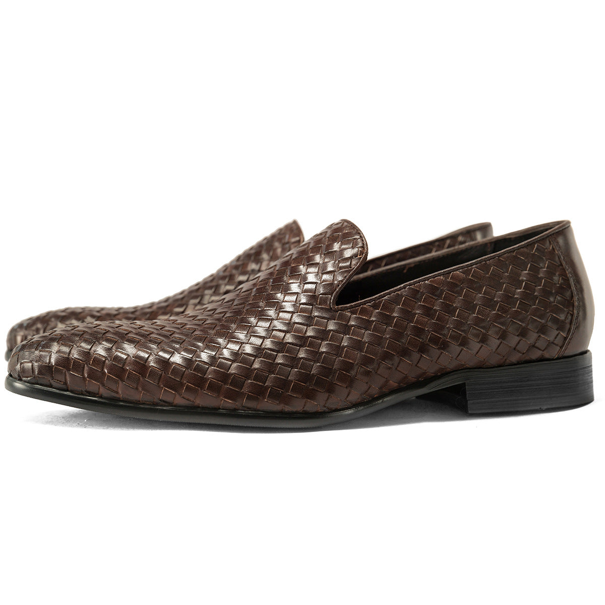 Cool Fashion Cowhide Woven Oversized Lot Loafers/doug Shoes