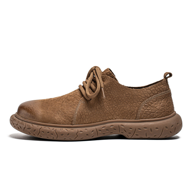 Men's Cowhide Flat Soft Surface Bottom Comfortable Breathable Men's Casual Leather Shoes