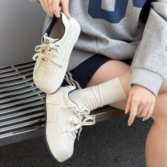 Women's Platform White Simple Height Increasing Insole German Training Casual Shoes