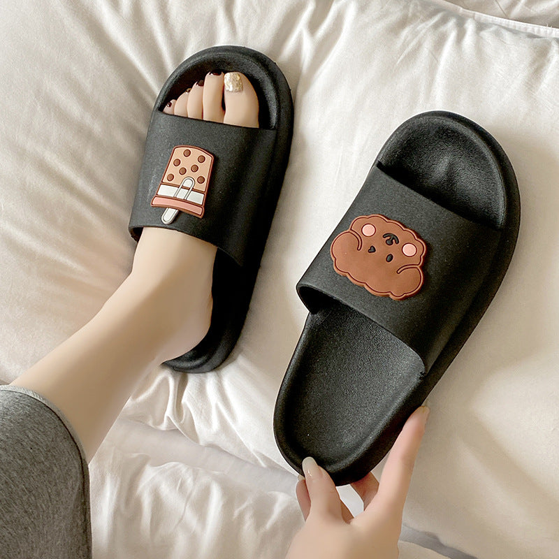 Pretty Indoor Outdoor Platform Thick-soled Cartoon Sandals