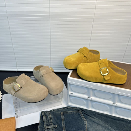 Women's Genuine Flat Soft Bottom For Outdoor Thick-soles Slippers