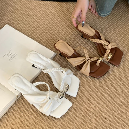 Women's Fashion Outer Wear French Style Small High-grade Exquisite High Heeled Sandals