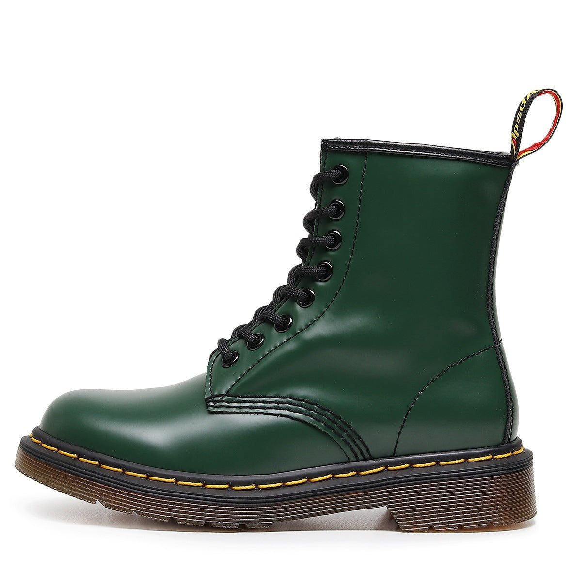 Women's & Men's High Top Working Wear Classic Hard Slit Bead Short Glossy Women's Leather Boots
