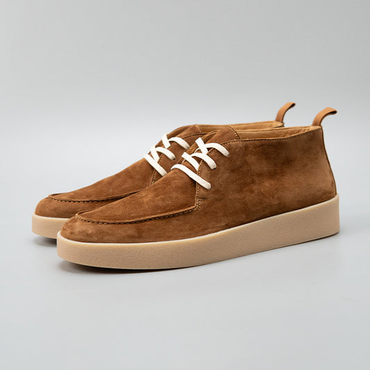 Men's Rock Tea Brown Fashion Versatile Retro British Style Trendy Men's Casual Leather Shoes