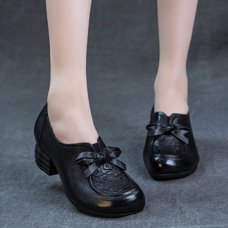 Women's Genuine Thin Thick Soft Bottom Top Layer Casual Shoes
