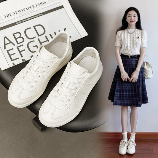 Women's Genuine German Training White Cowhide Inner Breathable Casual Shoes