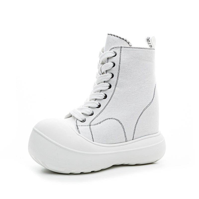 Women's For Height Increasing Insole Solid Color Women's Canvas Shoes