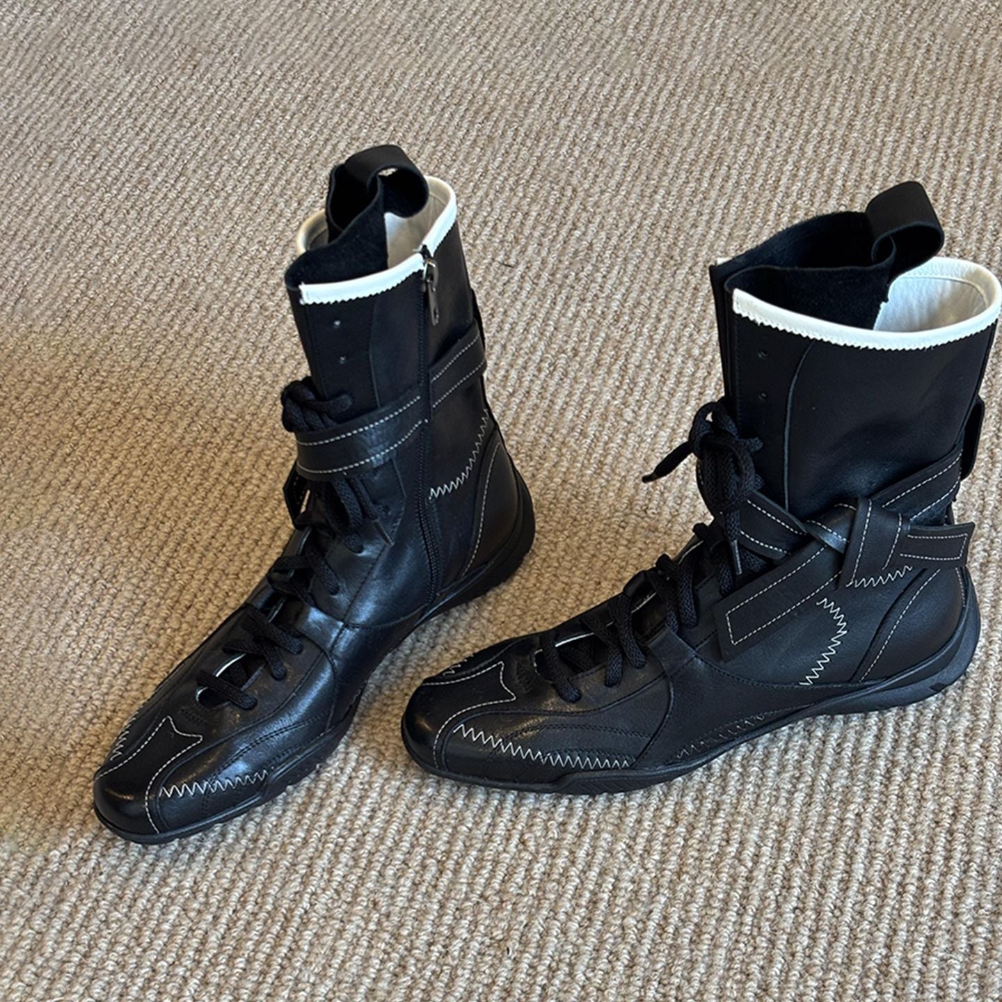 Handsome Boxing Sport Side Zipper Height Increasing Insole Slimming Versatile Boots