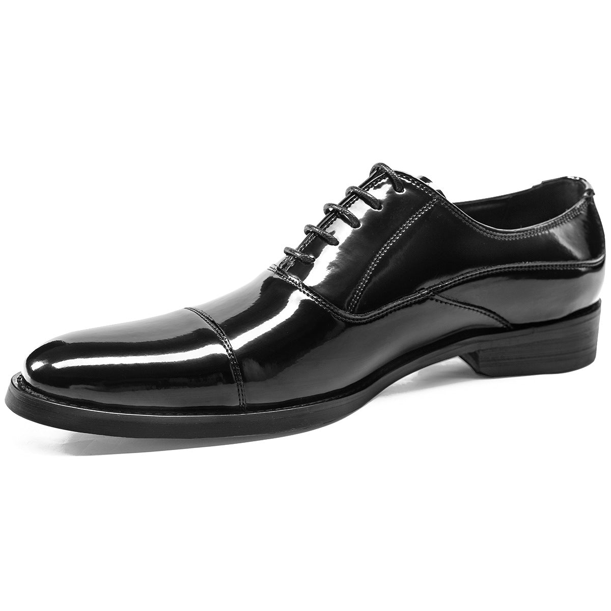 Men's Korean Style Patent Three Joint Oxford Men's Shoes