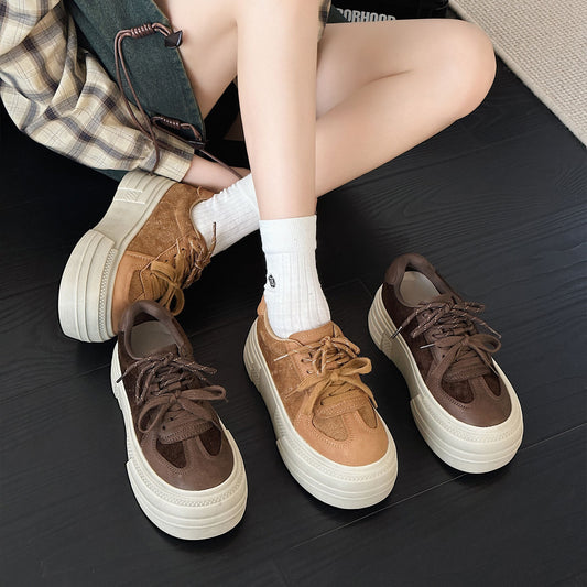 Women's Layer Cowhide Easy Wear Autumn Platform Women's Shoes
