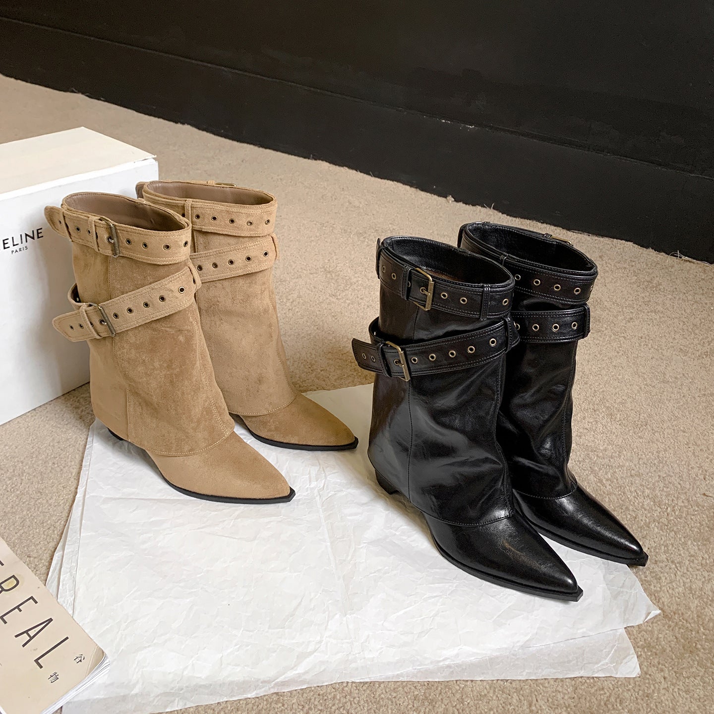 Women's The Knee Knight American Hot Belt Women's Leather Boots