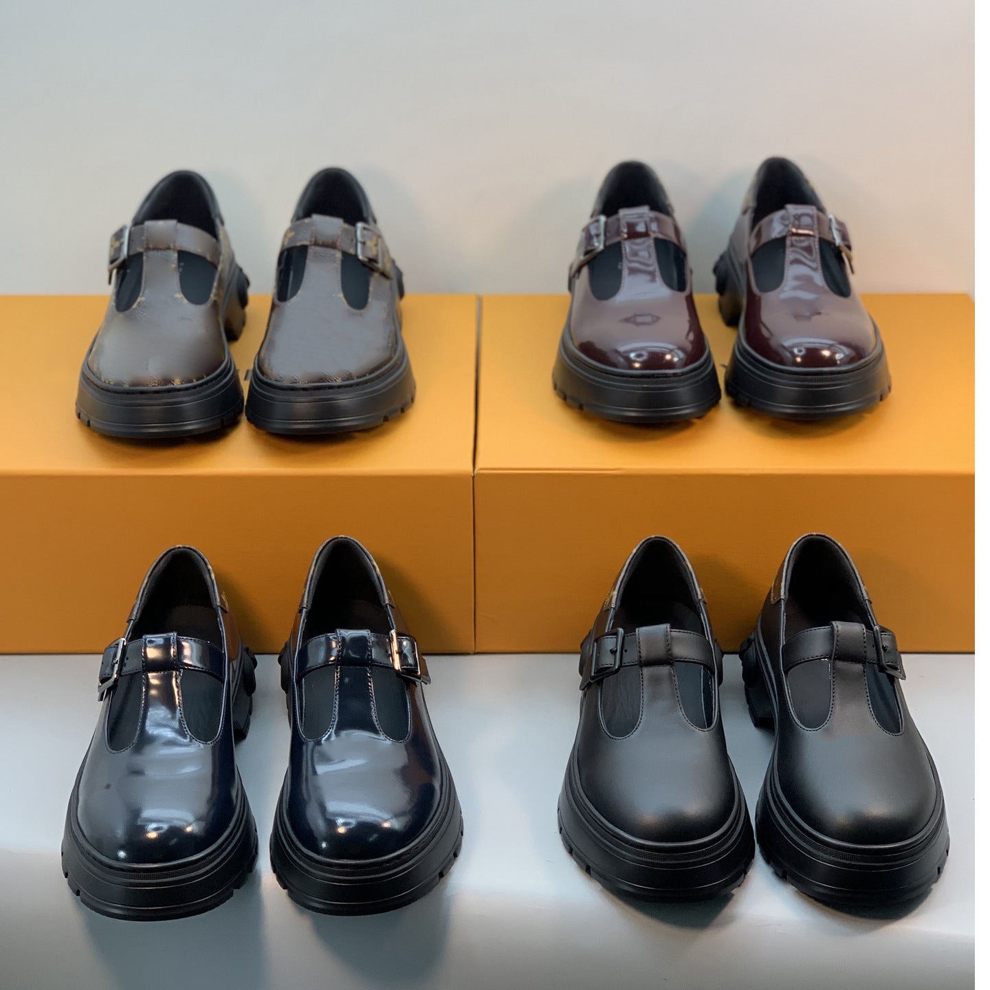 Women's Jane British Style Spring Calf Skin Platform Women's Fashion Shoes