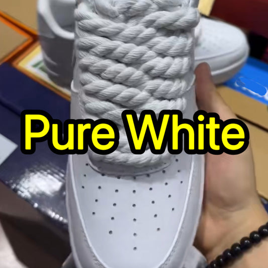 Women's & Men's Air Force Retro Manila Rope White Sneakers
