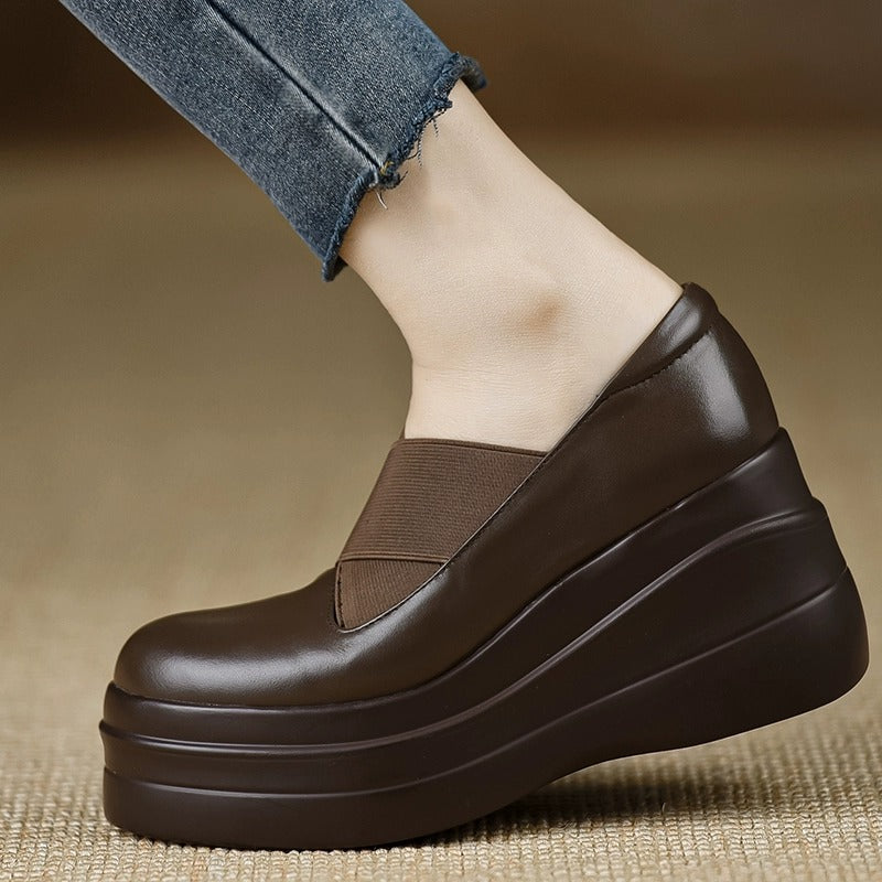 Women's Comfortable Platform Wedge Skinny High Pumps Loafers