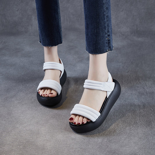 Women's Open Toe Thick Sole Wedge Height Sandals