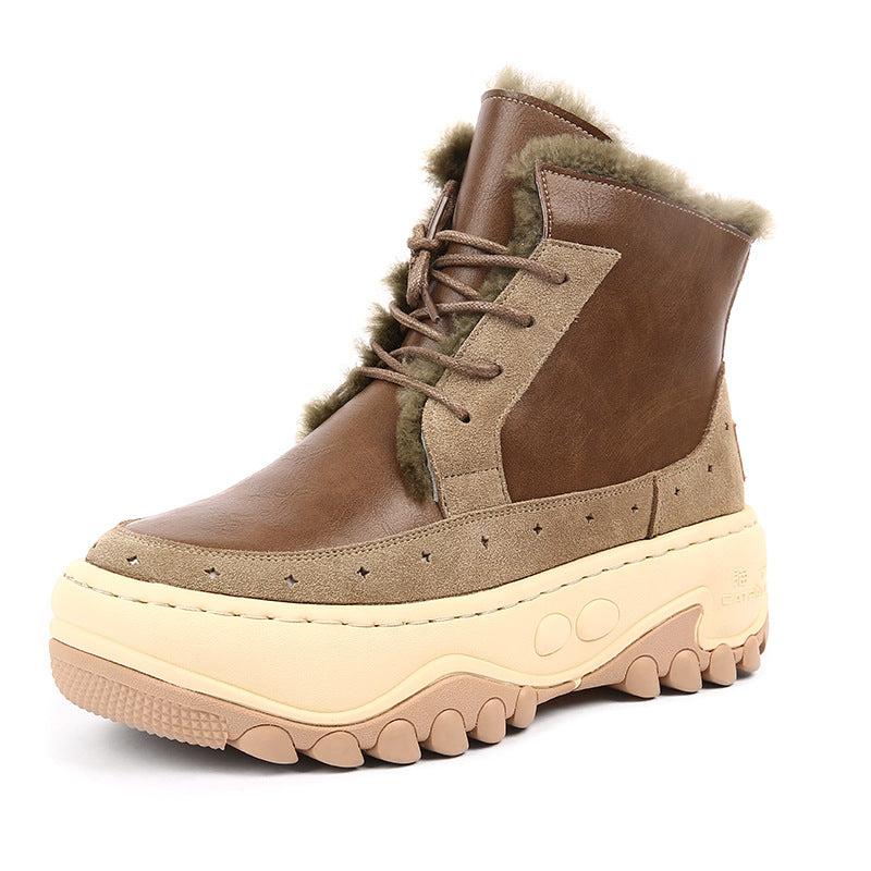 Women's Warm Platform Ankle Female Winter With Snow Boots