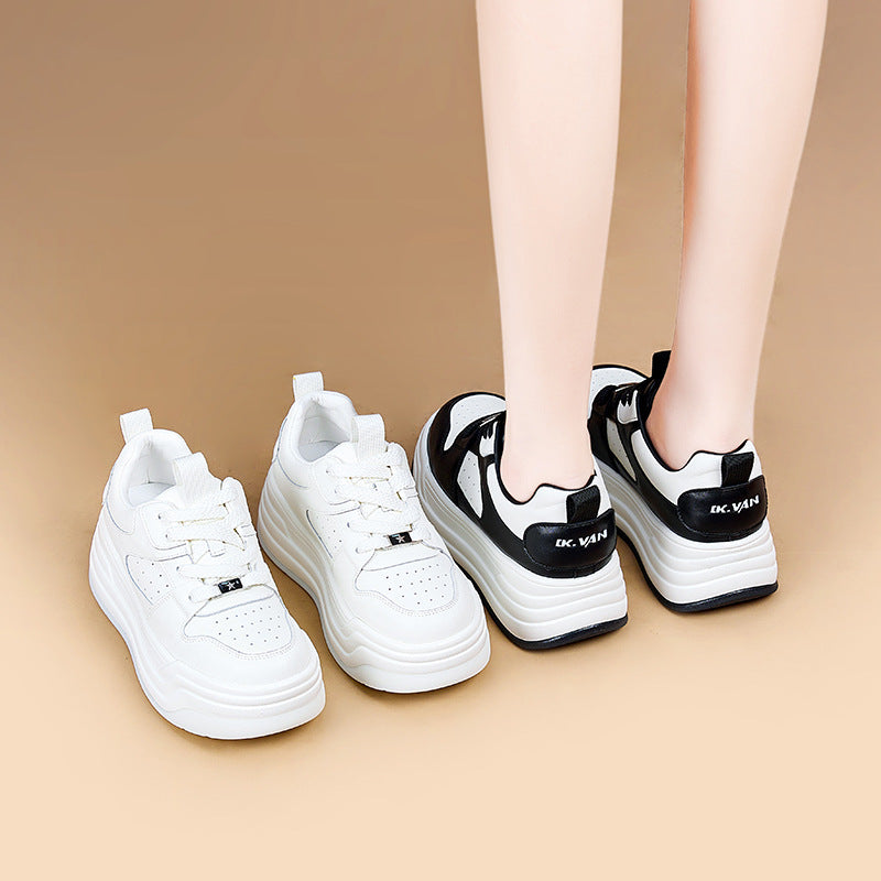 Women's White Autumn Flat Korean Style Versatile Thick Bottom Women's Casual Shoes