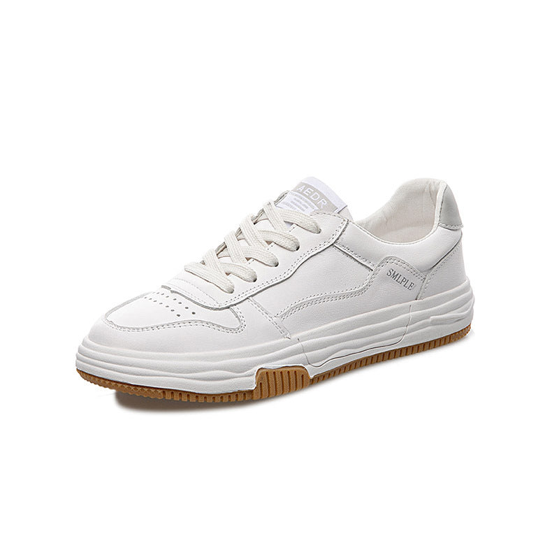 Women's Layer Cowhide Low-cut White Summer Pumps Casual Shoes