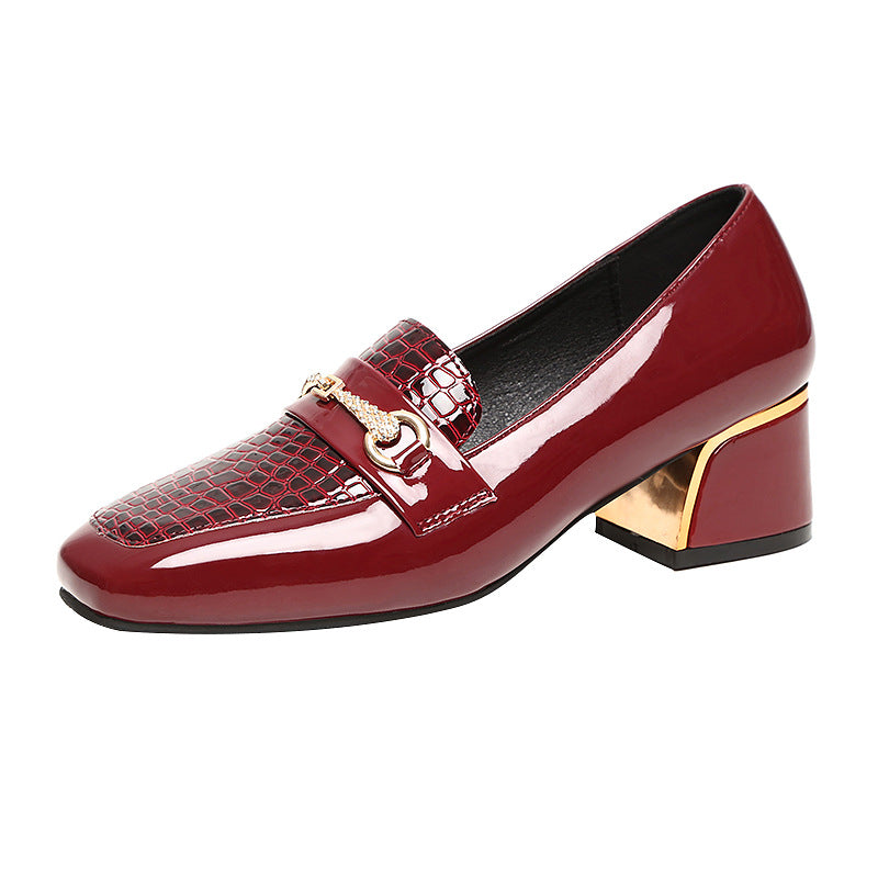 Women's Single-layer Chunky Sexy High Professional British Women's Casual Shoes