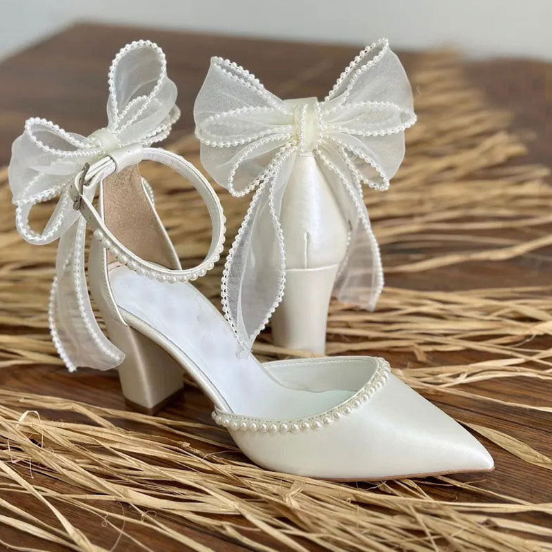 Women's Chunky Hollow High Summer White Wedding Women's Fashion Shoes