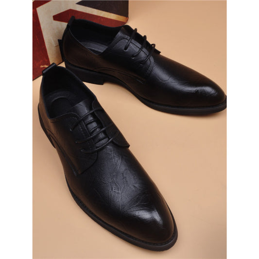 Men's Breathable Summer Korean Style Height Increasing Men's Business Leather Shoes
