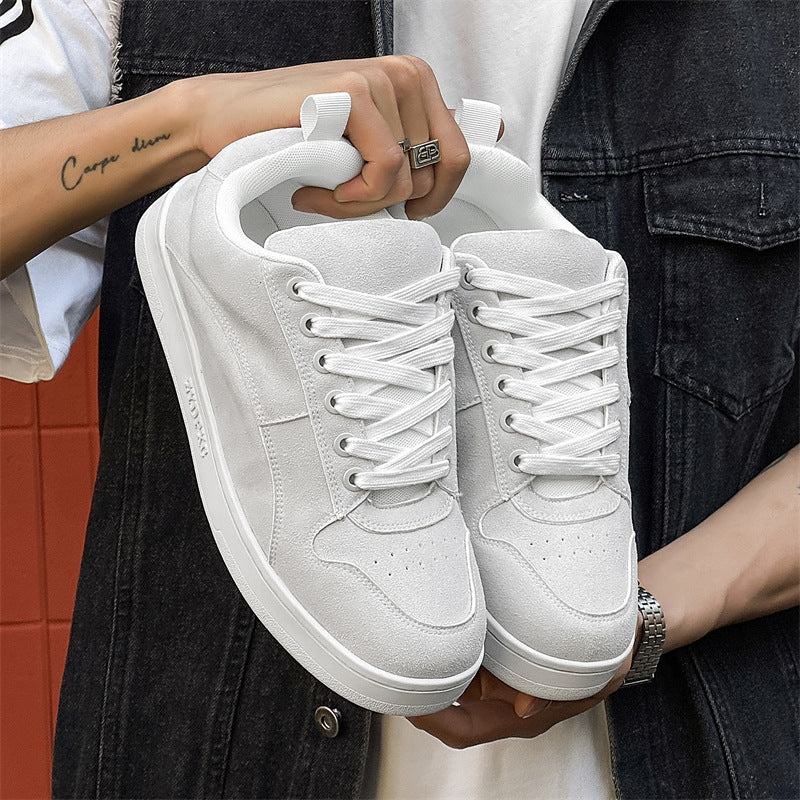 Women's & Men's High Version Platform Board Suede Matte Men's Casual Leather Shoes