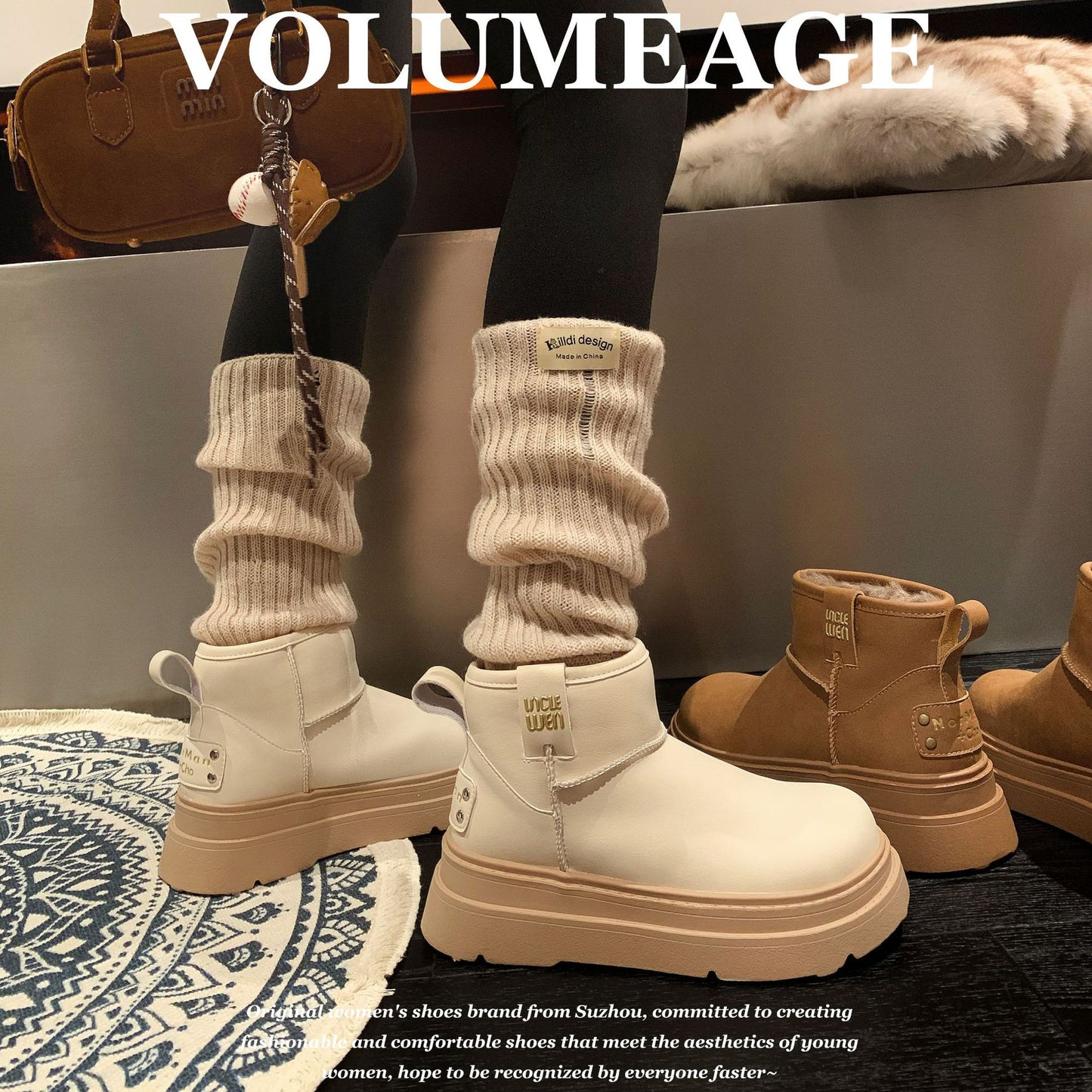 Women's Winter Versatile Thick Bottom Veet Thickening Warm Boots