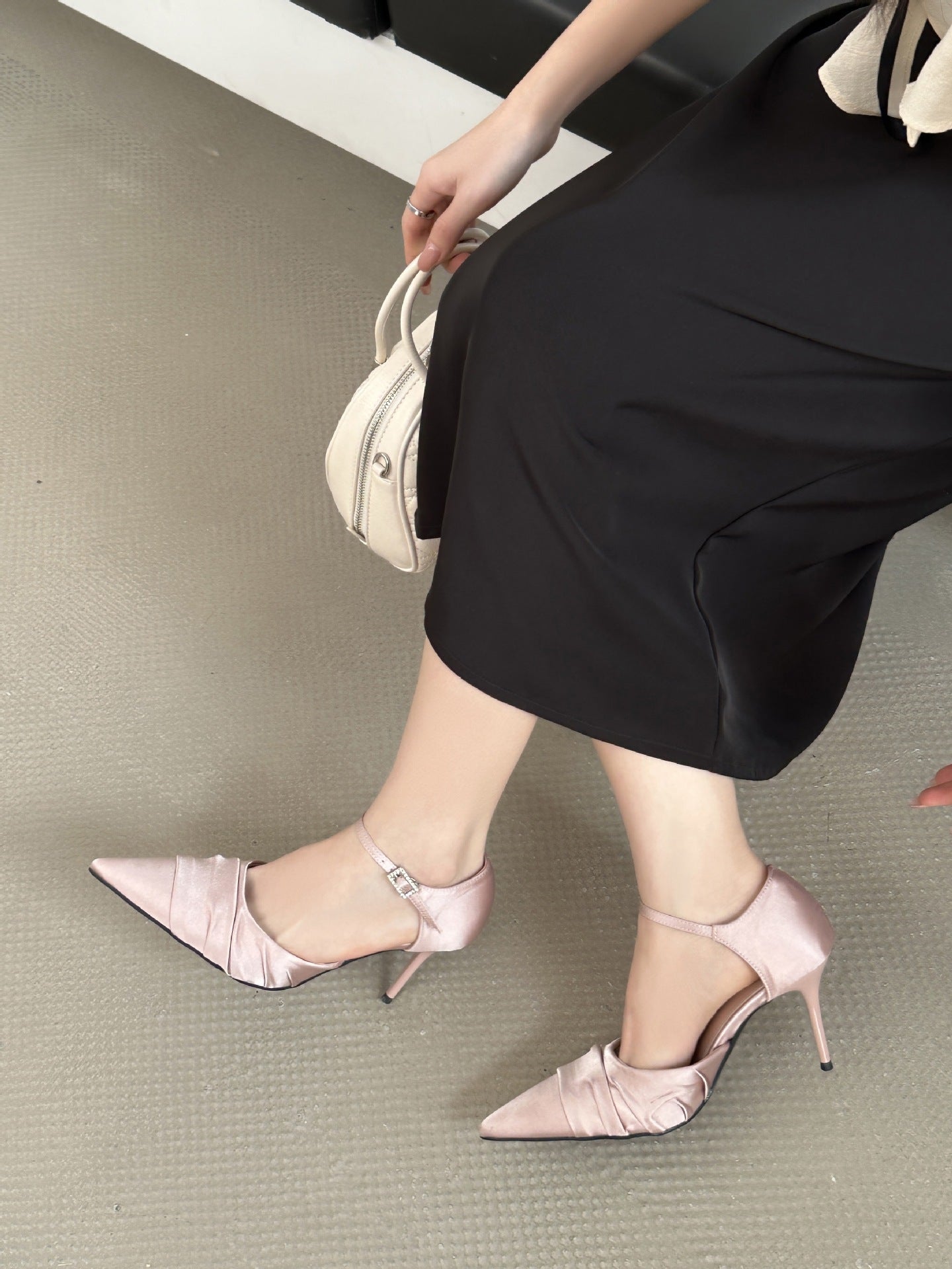 Women's Spring Pointed Toe Stiletto Elegant Slimming French Fashion Sexy Beautiful High Heeled Sandals