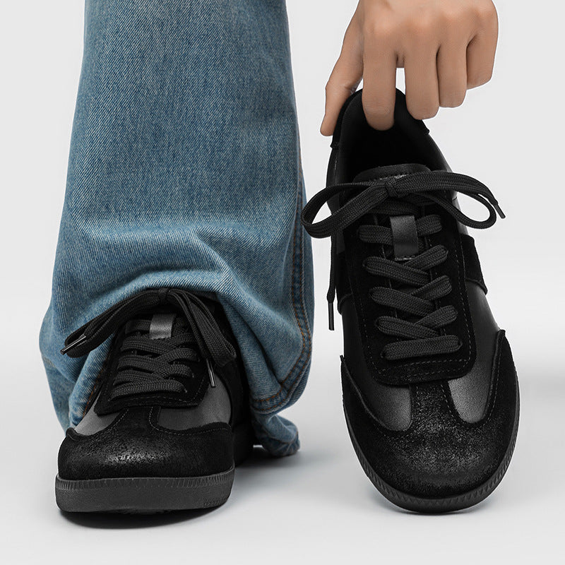 Men's Flat Round Toe German Training Commuter Fashionable Men's Board Shoes