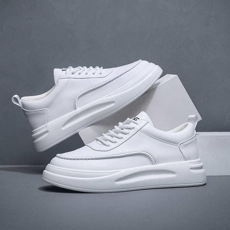 Men's Fashionable White Simple Board Preppy Style Sneakers