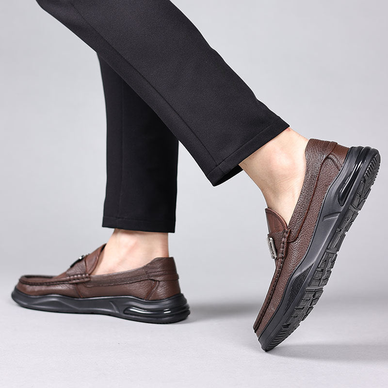 Men's Autumn Sheepskin Fashion Slip-on Soft Bottom Casual Shoes