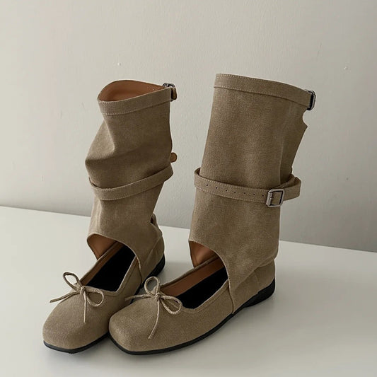 Women's Niche Fashionable Summer Bow Hollow Breathable Boots