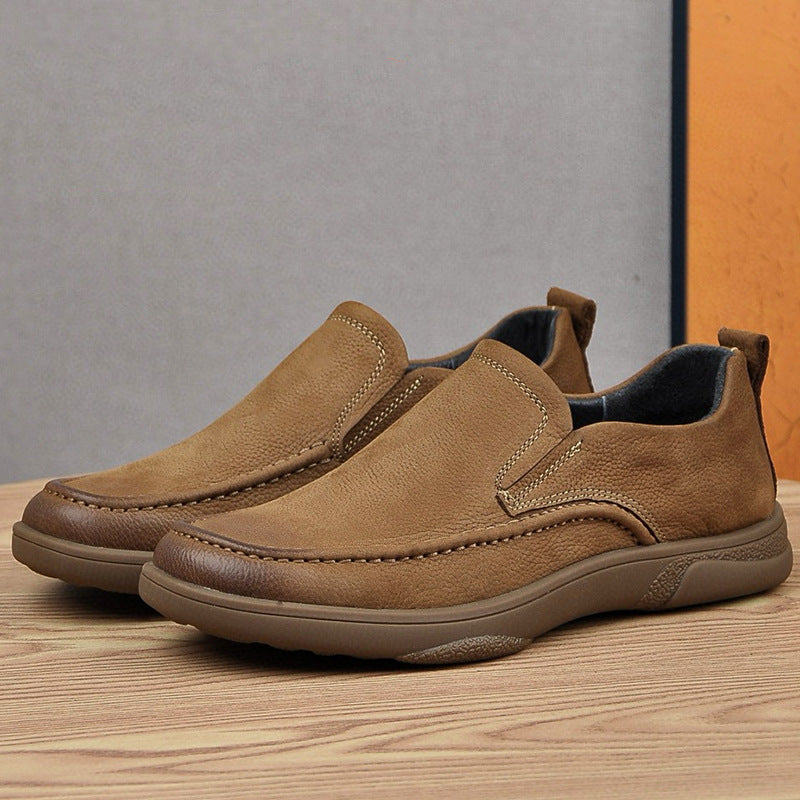 Men's Genuine England Style Soft Surface Bottom Slip-on Top Layer Men's Casual Shoes