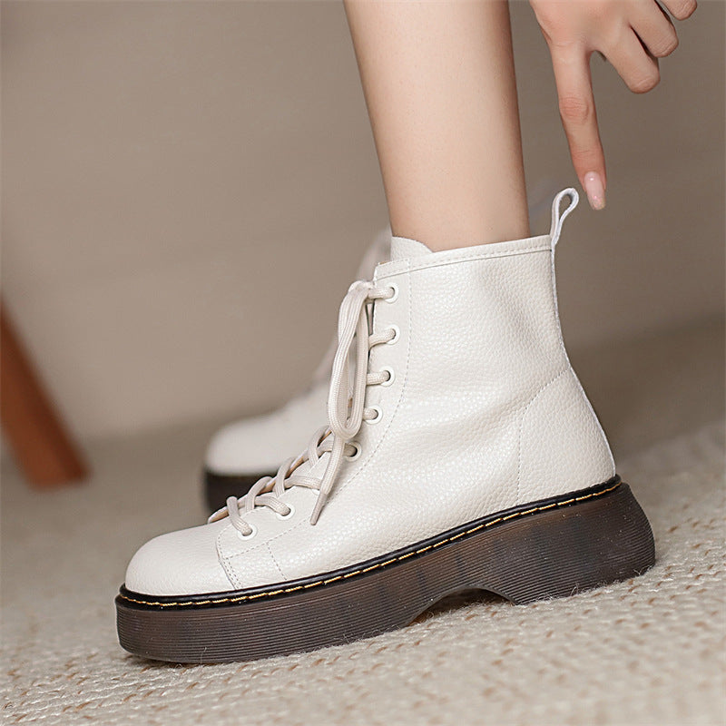Women's Martin Autumn Booties British Style Lace Boots