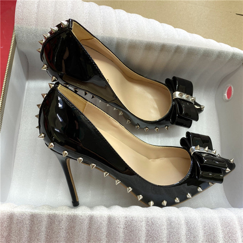 Bow High Pointed Toe Stiletto Elegant Women's Fashion Shoes