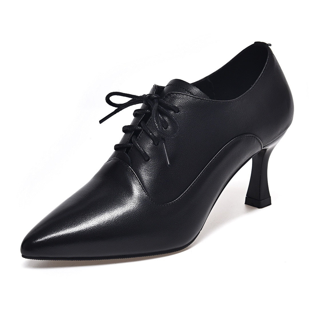 Women's Stiletto Pumps Deep Mouth Mid Lace High Apricot Women's Fashion Shoes