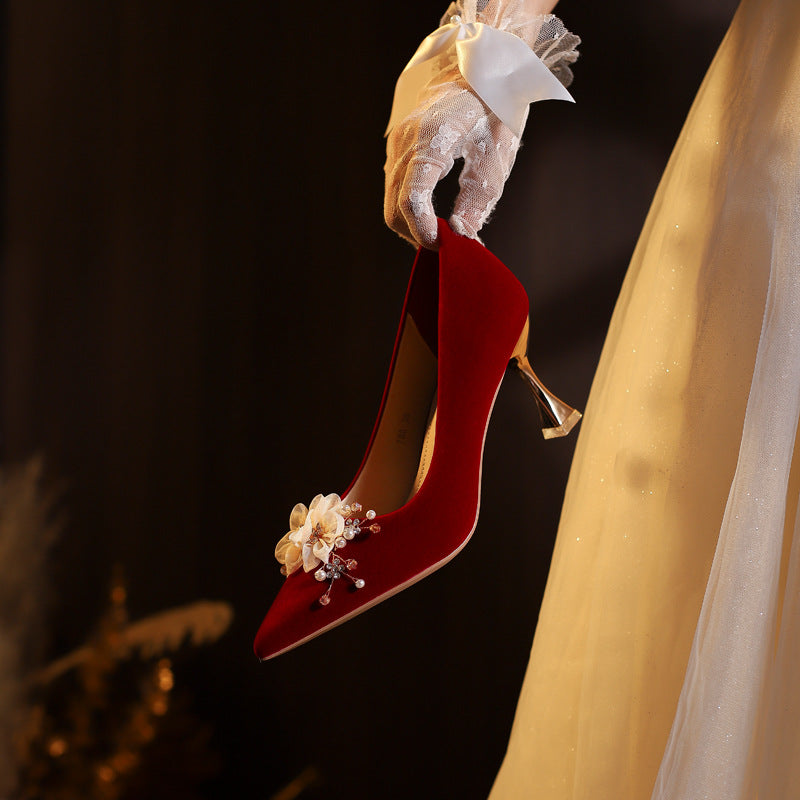 Women's Red Wedding High Stiletto Bridal Plus Women's Shoes