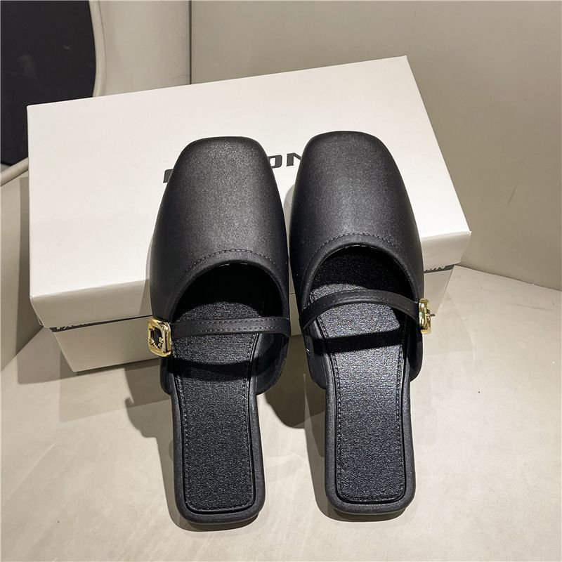 Women's Closed Toe Half Outer Wear Shallow Mouth Soft Muller Sandals