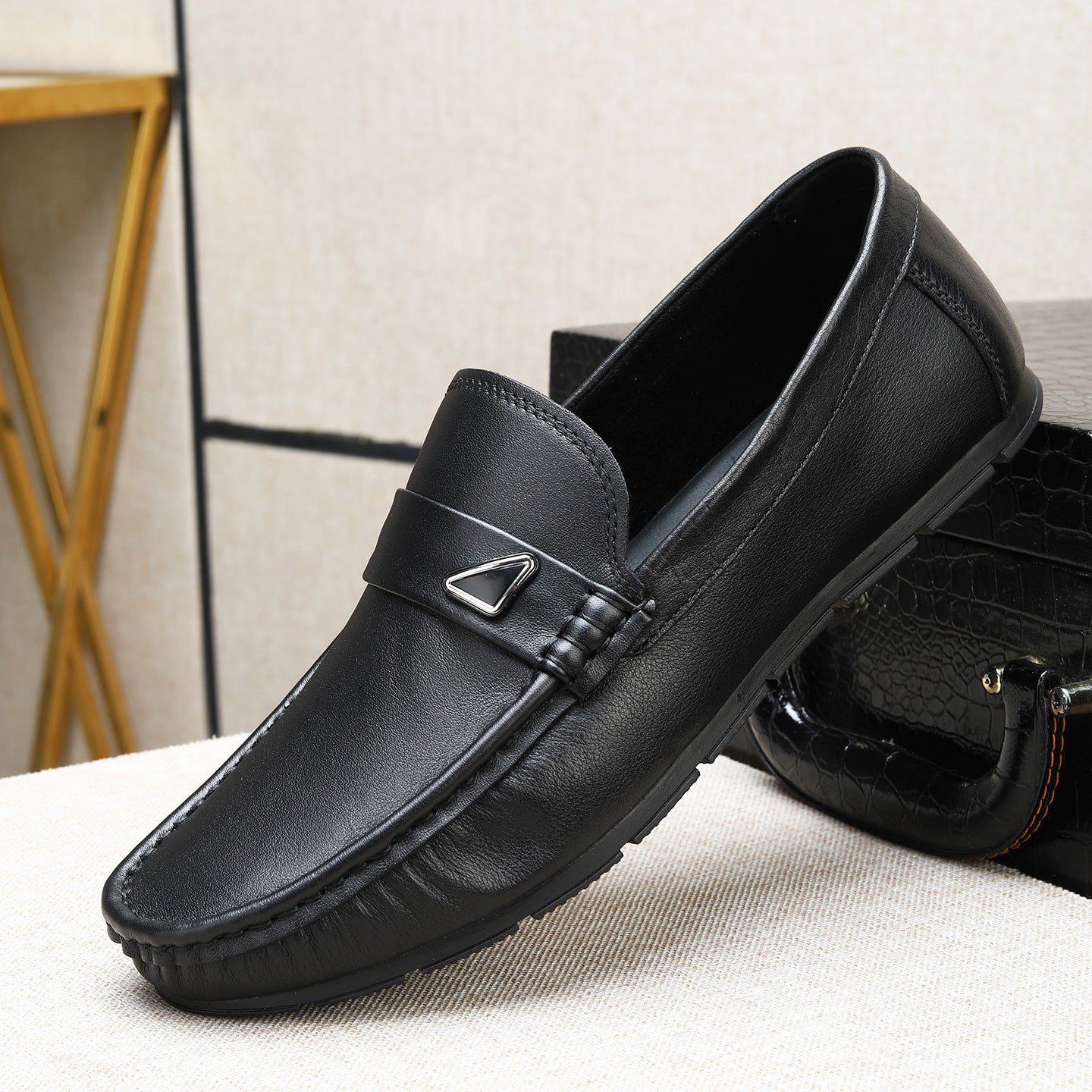 Men's Soft Breathable Single Layer Cowhide Slip-on Comfortable Great Loafers/doug Shoes