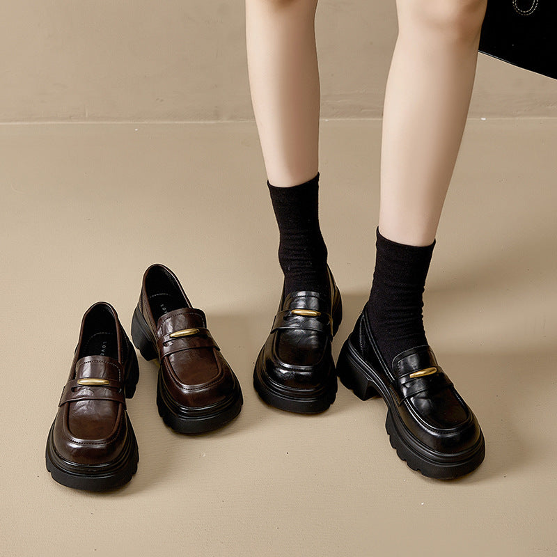 Elevator Wild Preppy Style With Slip-on Loafers