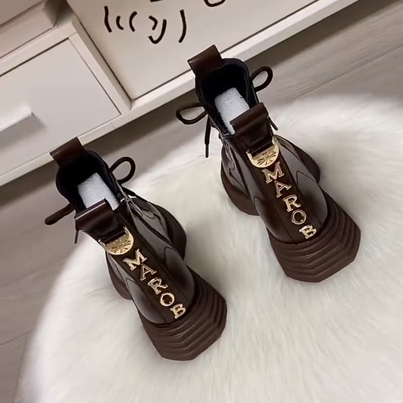 Women's Martin Veet British Style Fashion Platform Women's Leather Boots