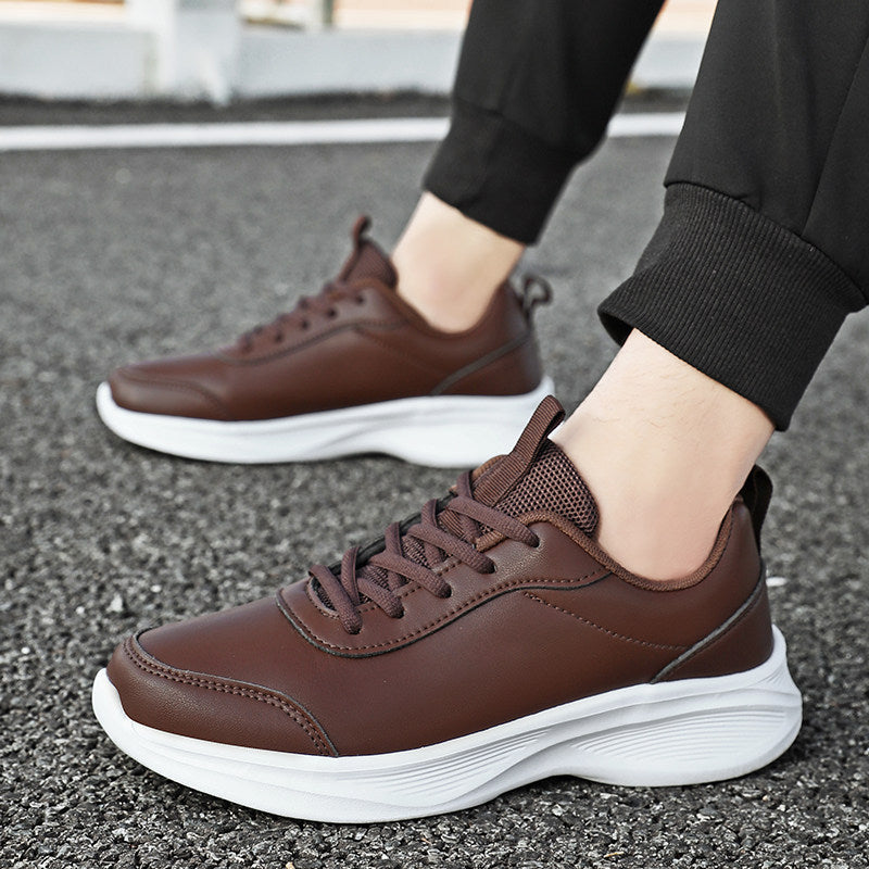 Men's Black Waterproof Soft Bottom Kitchen Leather Shoes