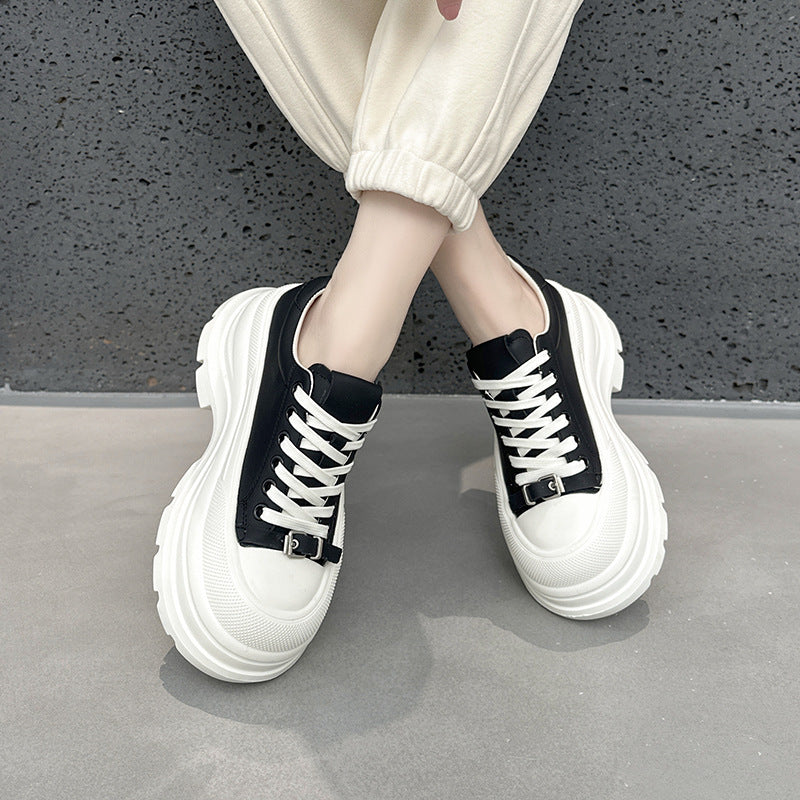 Women's Thick-soled White Spring Lightweight Soft Sole Not Tired Sneakers