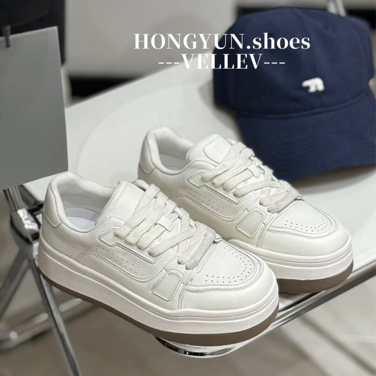 Women's Red Rhyme Genuine Platform Autumn Versatile Heightened Easy Sneakers
