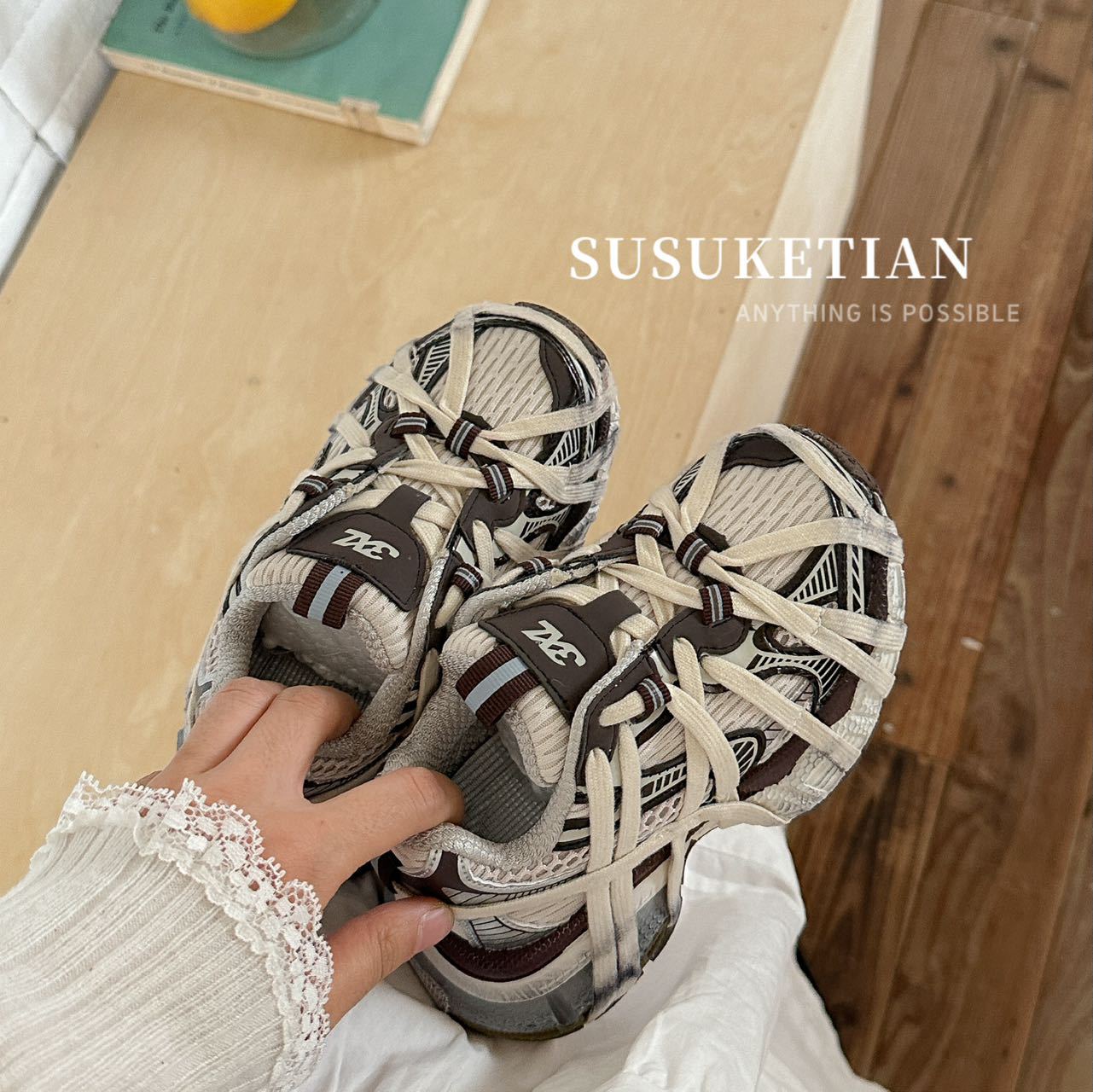 Su Meng Spring Paris Dad Thick-soled Retro Casual Shoes